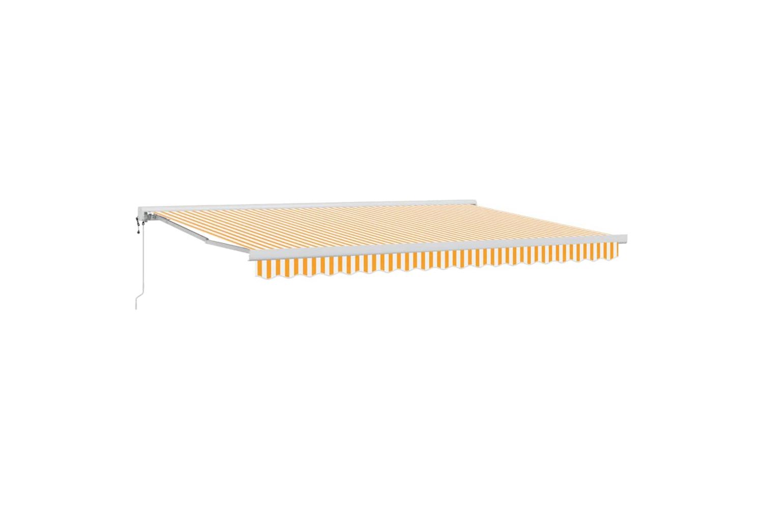 Vidaxl Retractable Awning Orange And White 450 X 300 Cm Fabric Metal