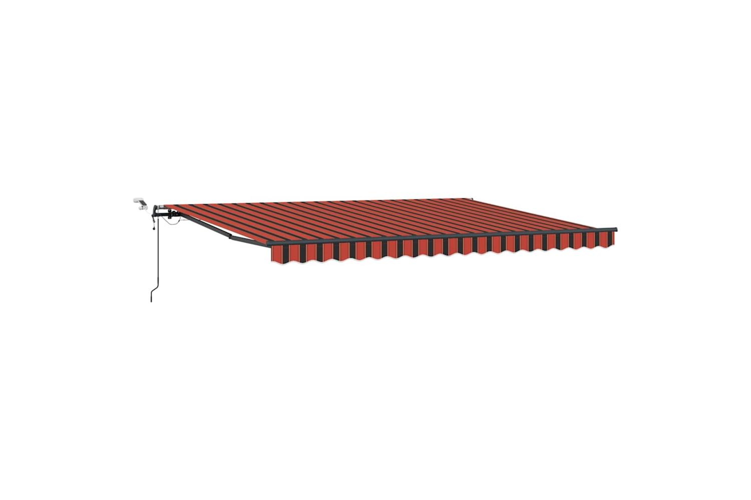 Vidaxl Retractable Awning With Orange And Brown 450 X 300 Cm Fabric