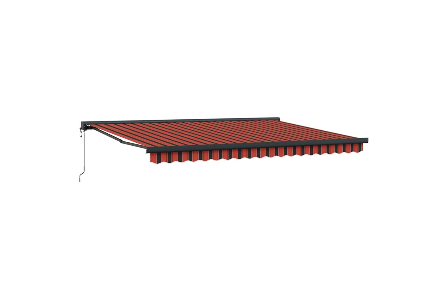 Vidaxl Retractable Awning Orange And Brown 450 X 300 Cm Fabric Metal