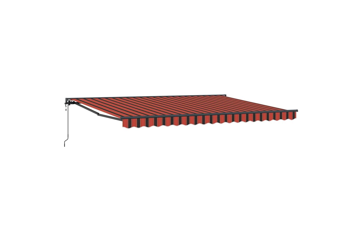 Vidaxl Retractable Awning Orange And Brown 450x300 Cm Fabric