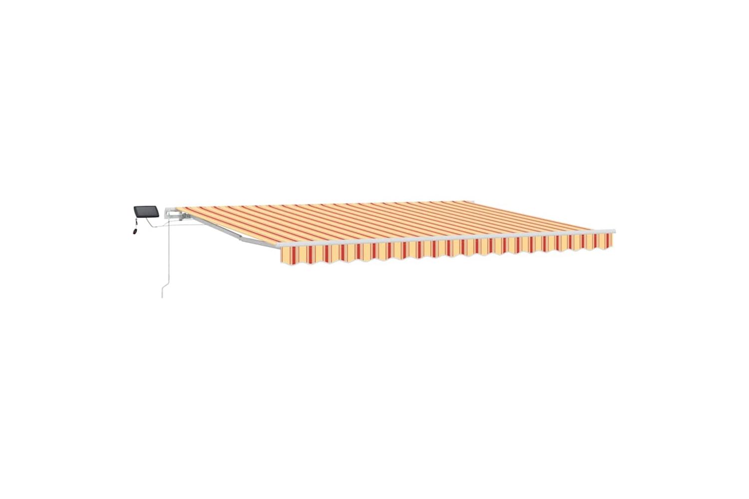 Vidaxl Retractable Awning With Yellow And Orange 450 X 300 Cm Fabric