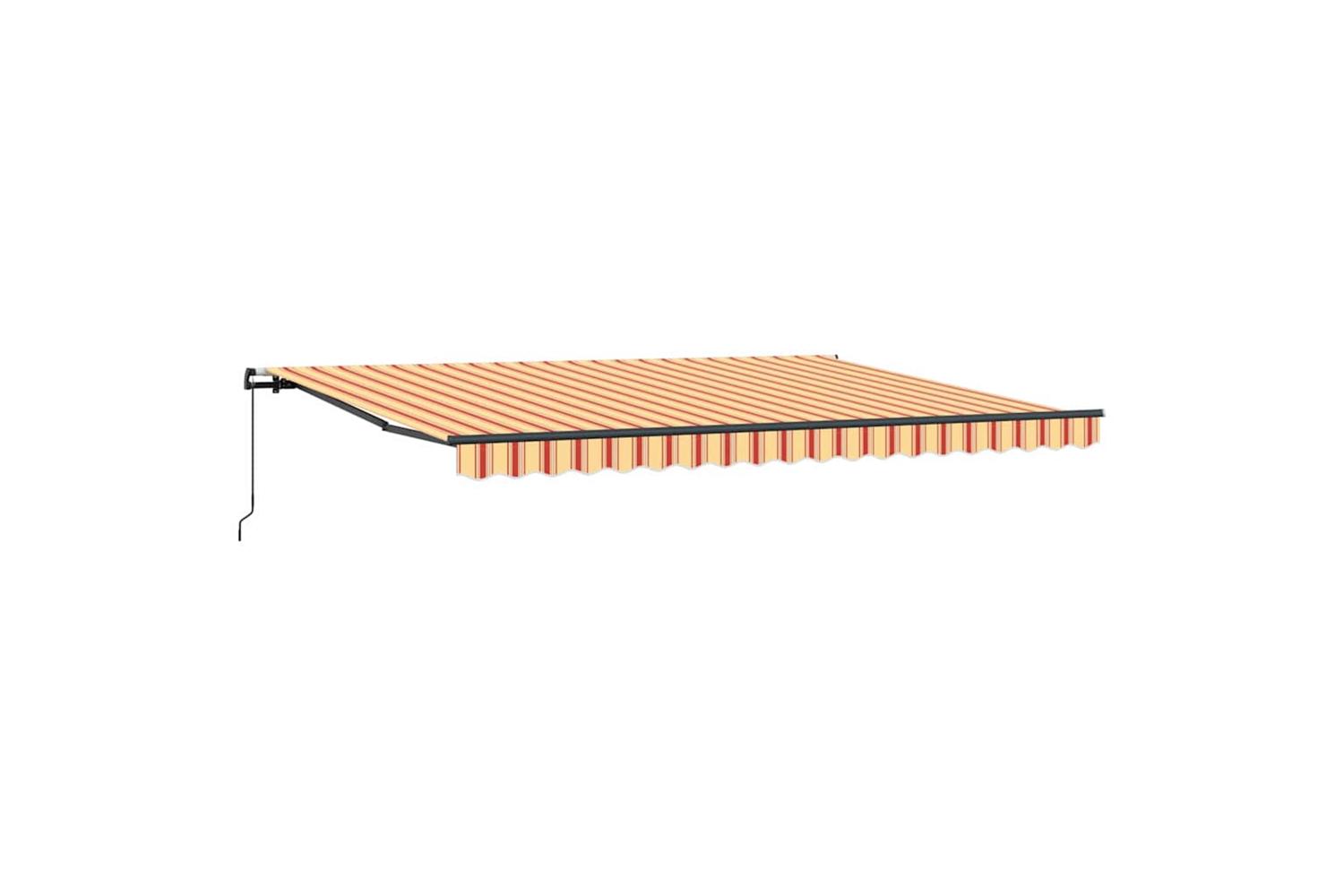 Vidaxl Retractable Awning Manual Yellow And Orange 450 X 300 Cm Fabric