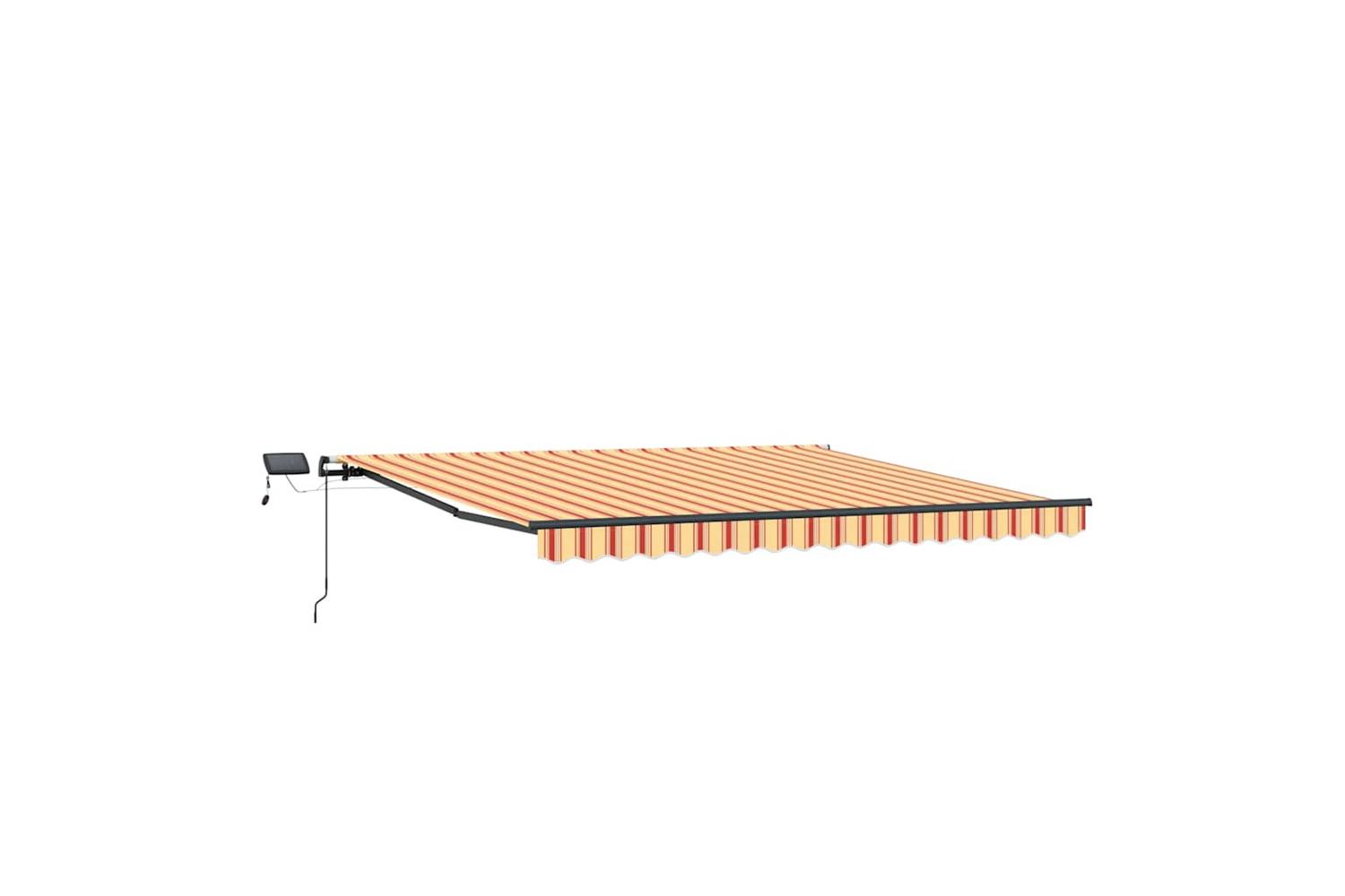 Vidaxl Retractable Awning Manual Yellow And Orange 450 X 300 Cm Fabric