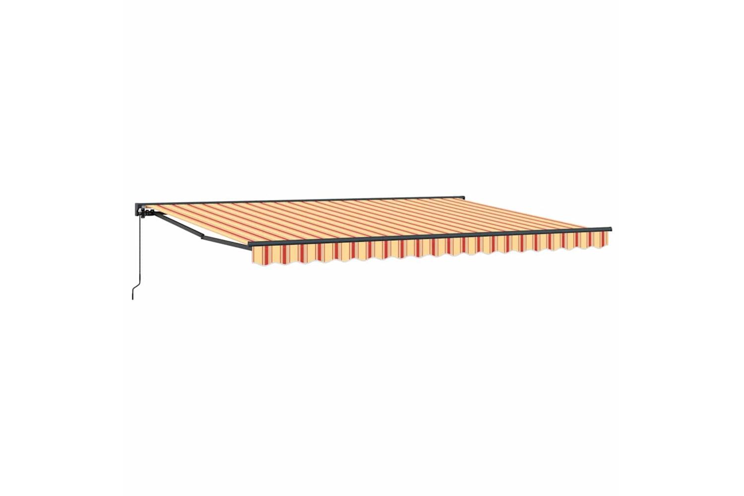Vidaxl Retractable Awning Manual Yellow And Orange 450x300 Cm Fabric