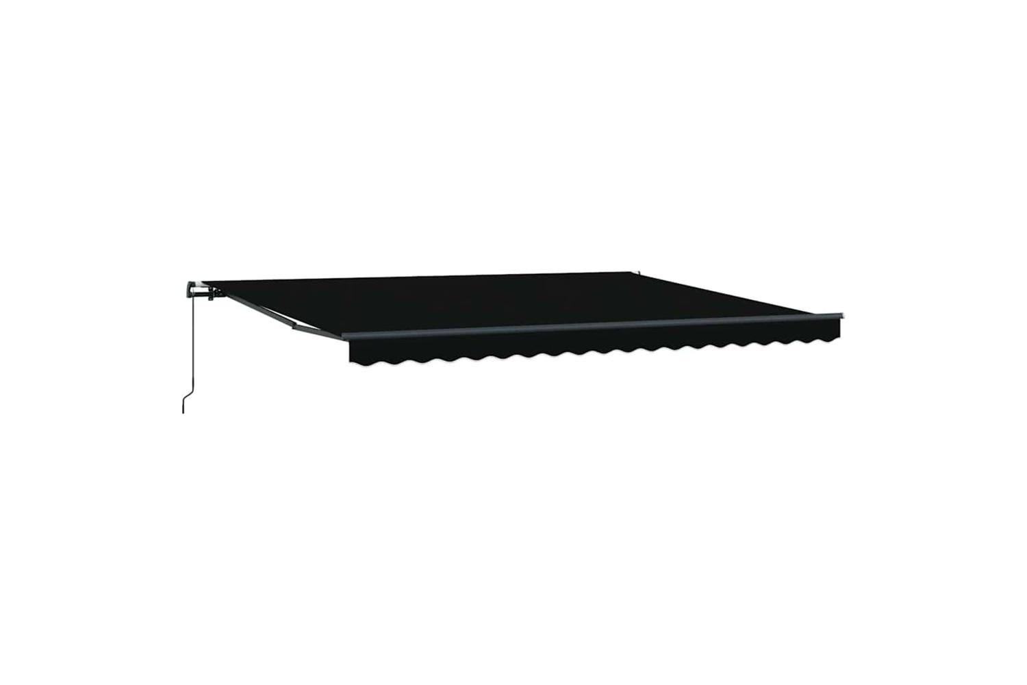 Vidaxl Retractable Awning Black Manual Black 450 X 300 Cm Fabric