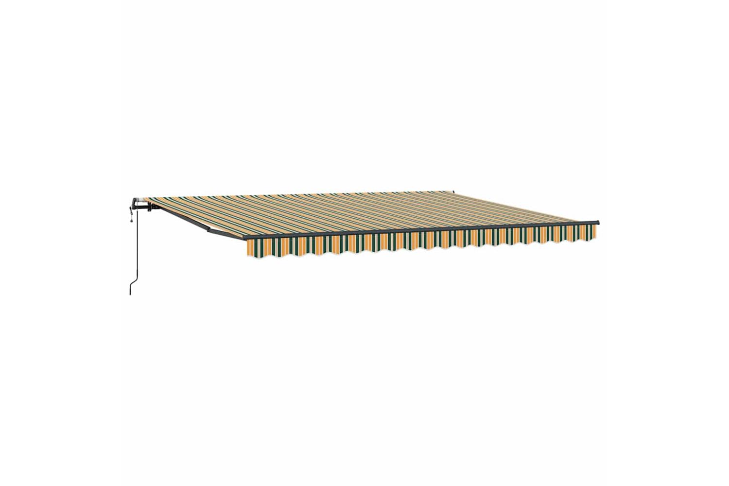 Vidaxl Retractable Awning Green And Yellow 450 X 300 Cm Fabric