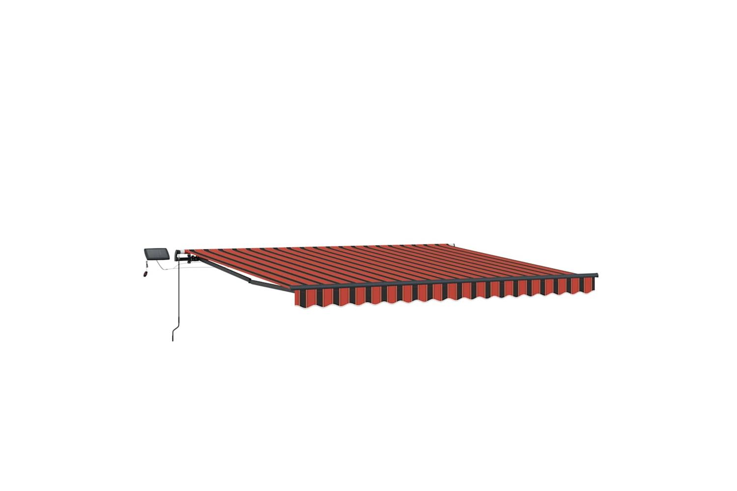 Vidaxl Retractable Awning Manual Orange And Brown 450 X 350 Cm Fabric