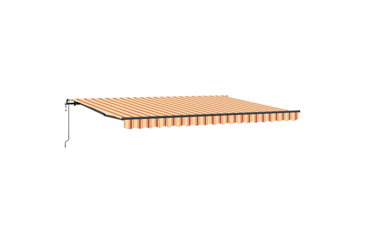 Vidaxl Retractable Awning Yellow And Orange 450 X 350 Cm Fabric
