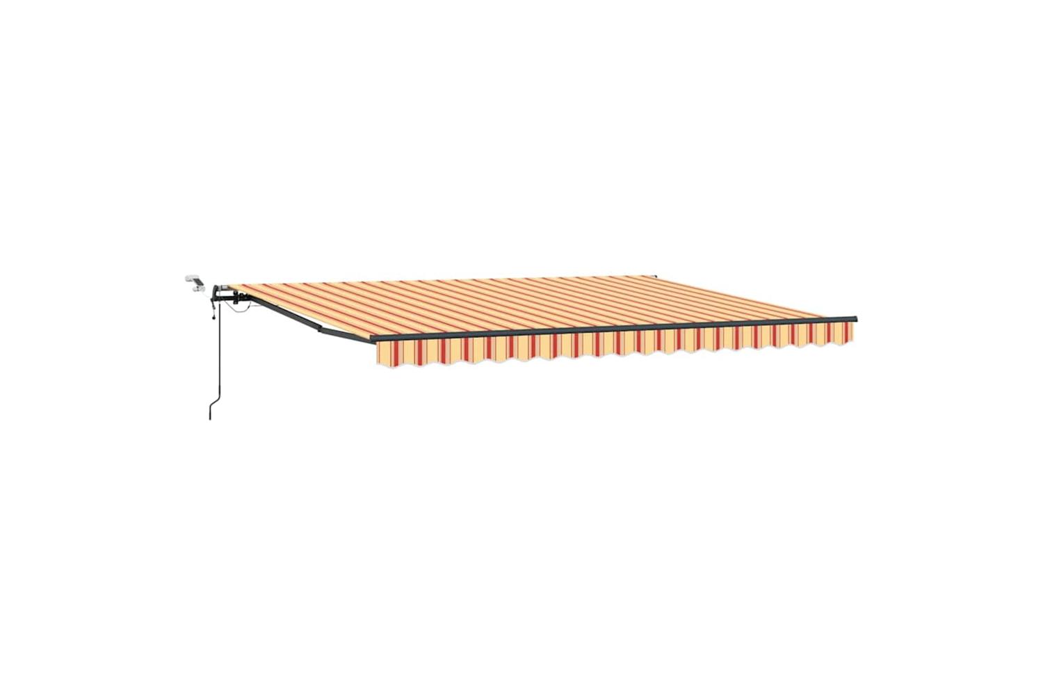 Vidaxl Retractable Awning With Yellow And Orange 450 X 350 Cm Fabric