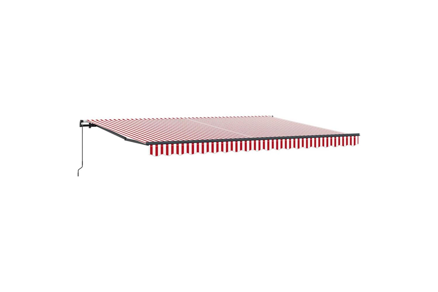 Vidaxl Retractable Awning Manual Red And White 450 X 350 Cm Fabric