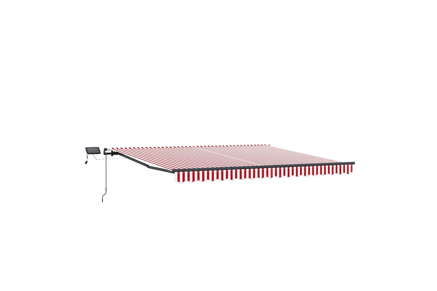 Vidaxl Retractable Awning Manual Red And White 450 X 350 Cm Fabric
