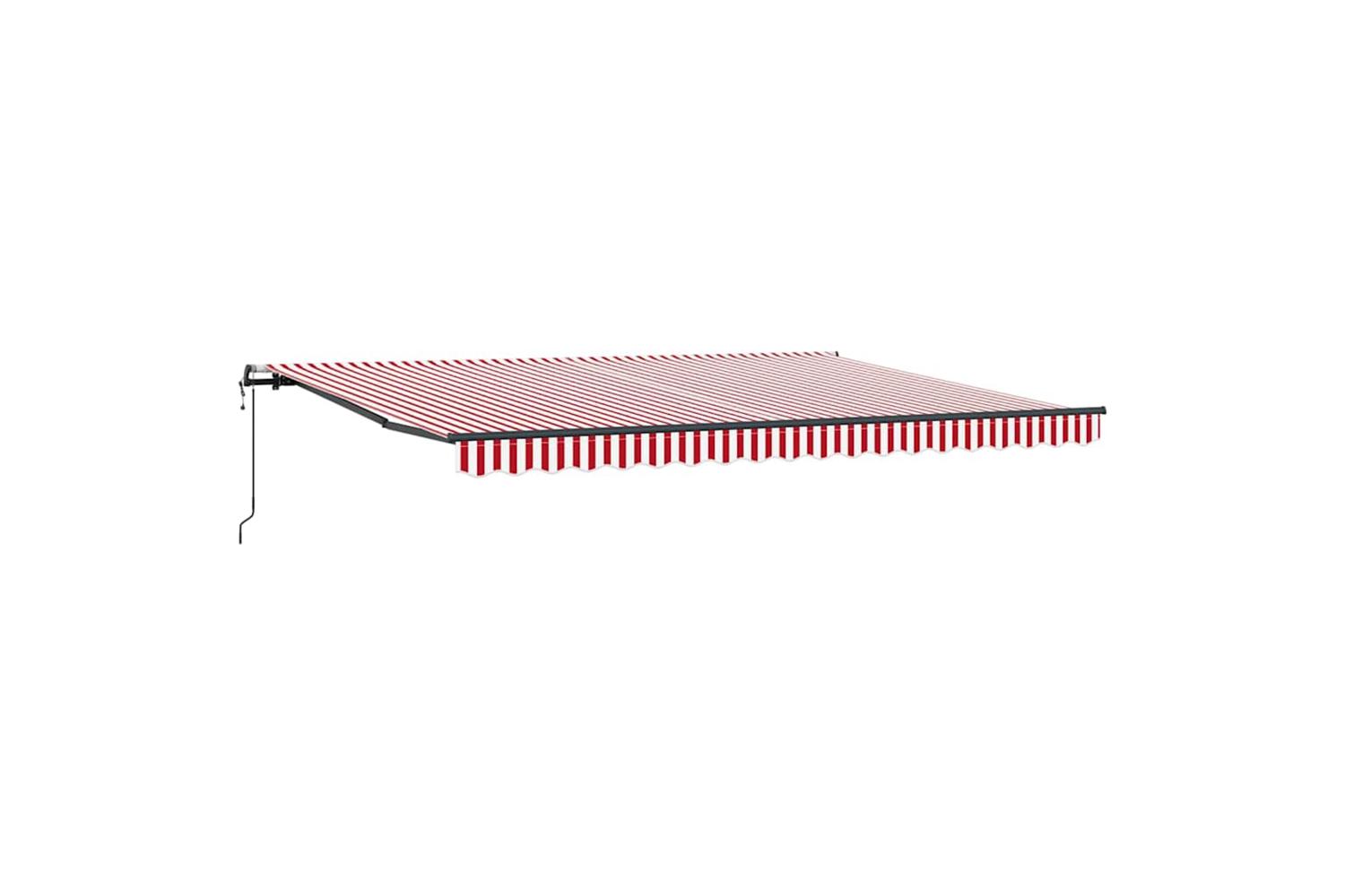 Vidaxl Retractable Awning Red And White 450 X 350 Cm Fabric
