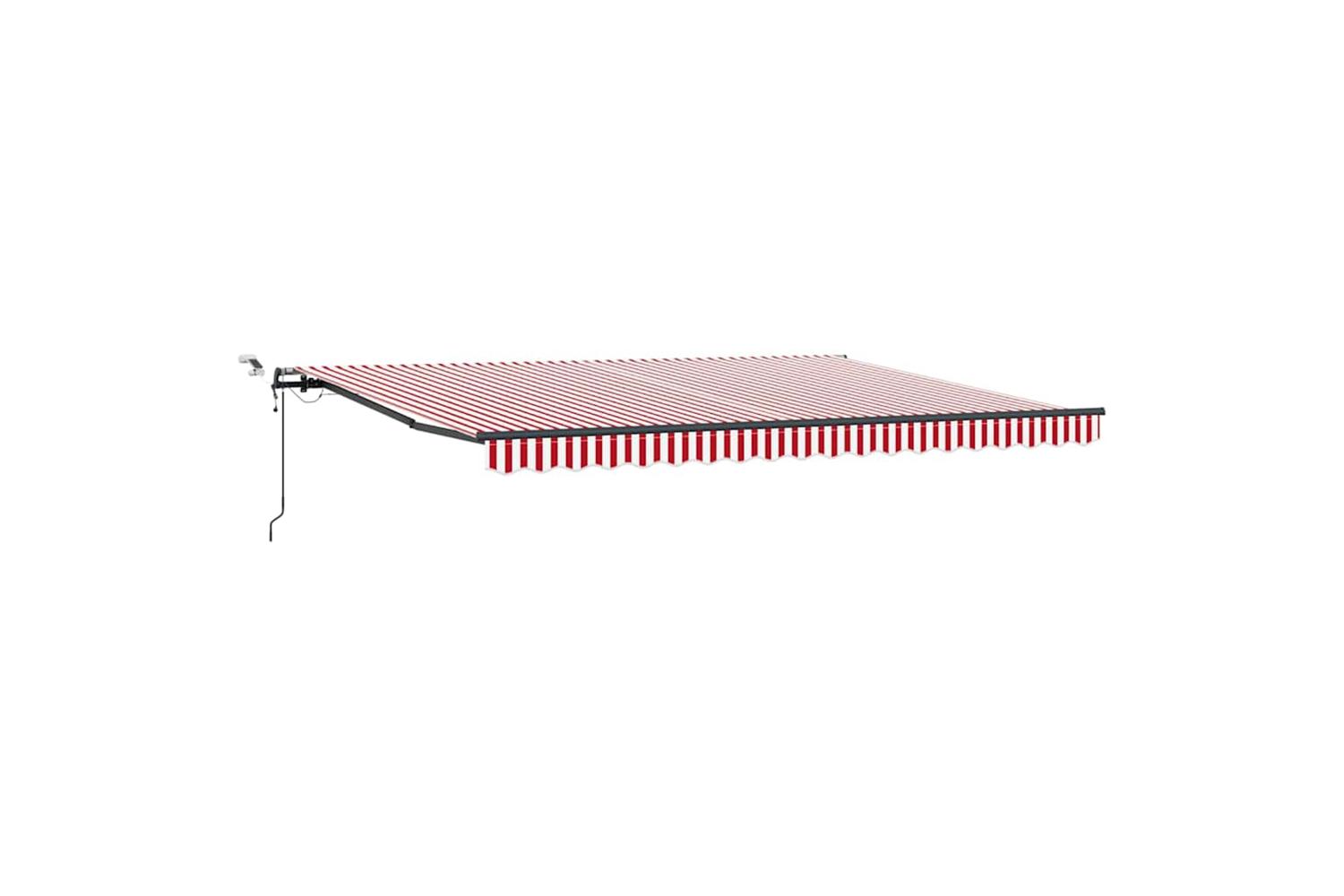 Vidaxl Retractable Awning With Red And White 450 X 350 Cm Fabric