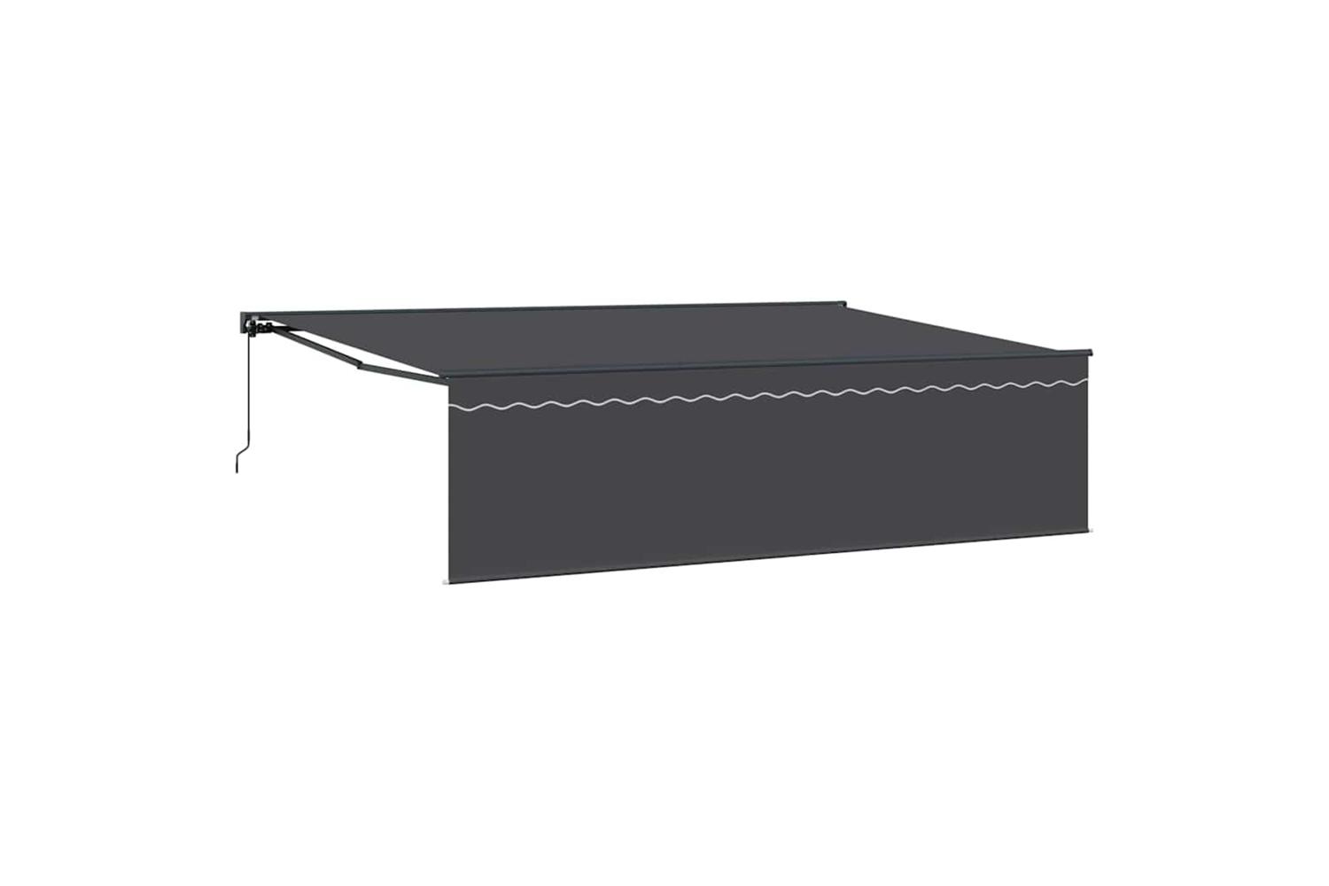Vidaxl Retractable Awning Manual Anthracite 500 X 300 Cm Fabric