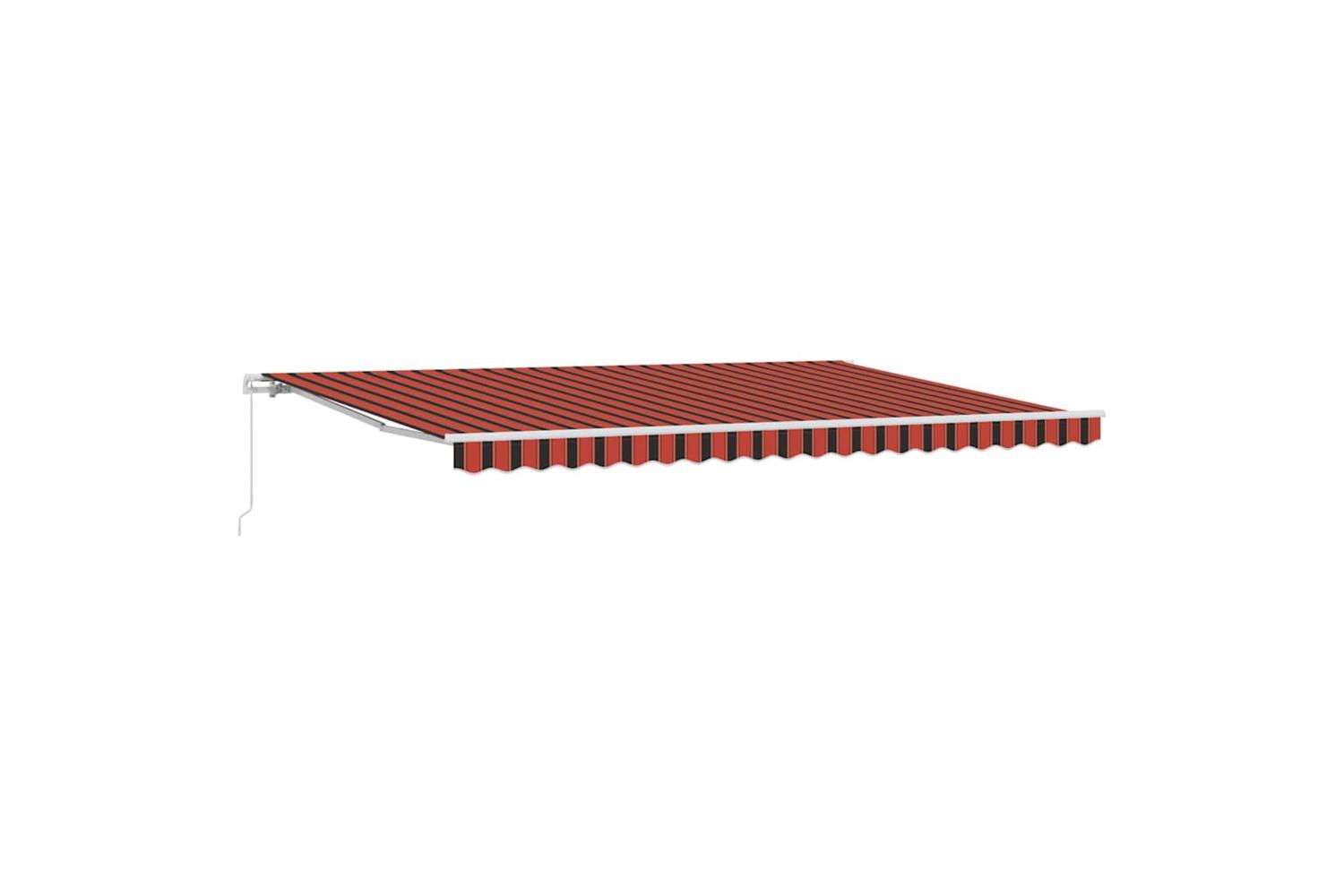 Vidaxl Retractable Awning Orange And Brown 500 X 300 Cm