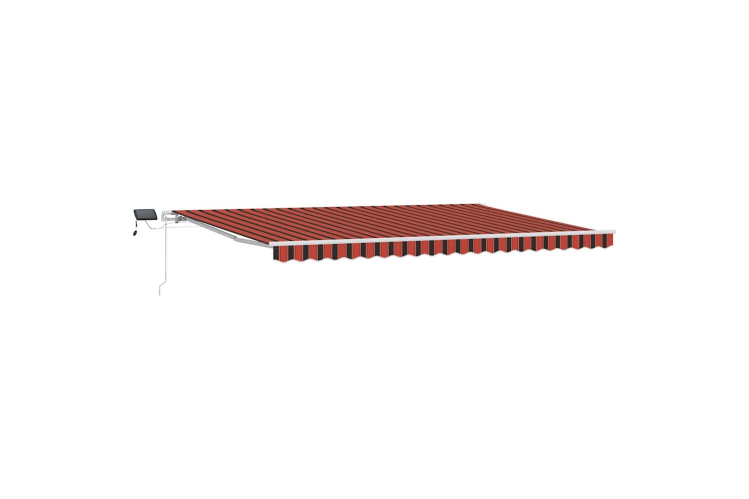 Vidaxl Retractable Awning With Orange And Brown 500 X 300 Cm Fabric