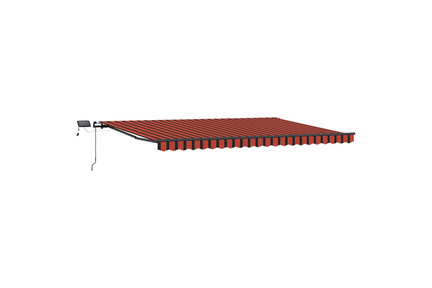 Vidaxl Retractable Awning Manual Orange And Brown 500 X 300 Cm Fabric