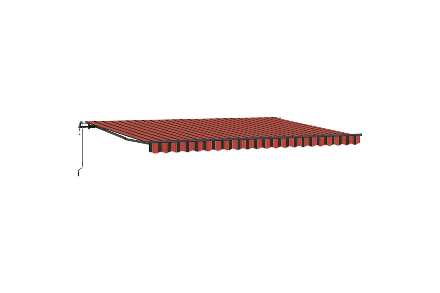 Vidaxl Retractable Awning Orange And Brown 500 X 300 Cm Fabric