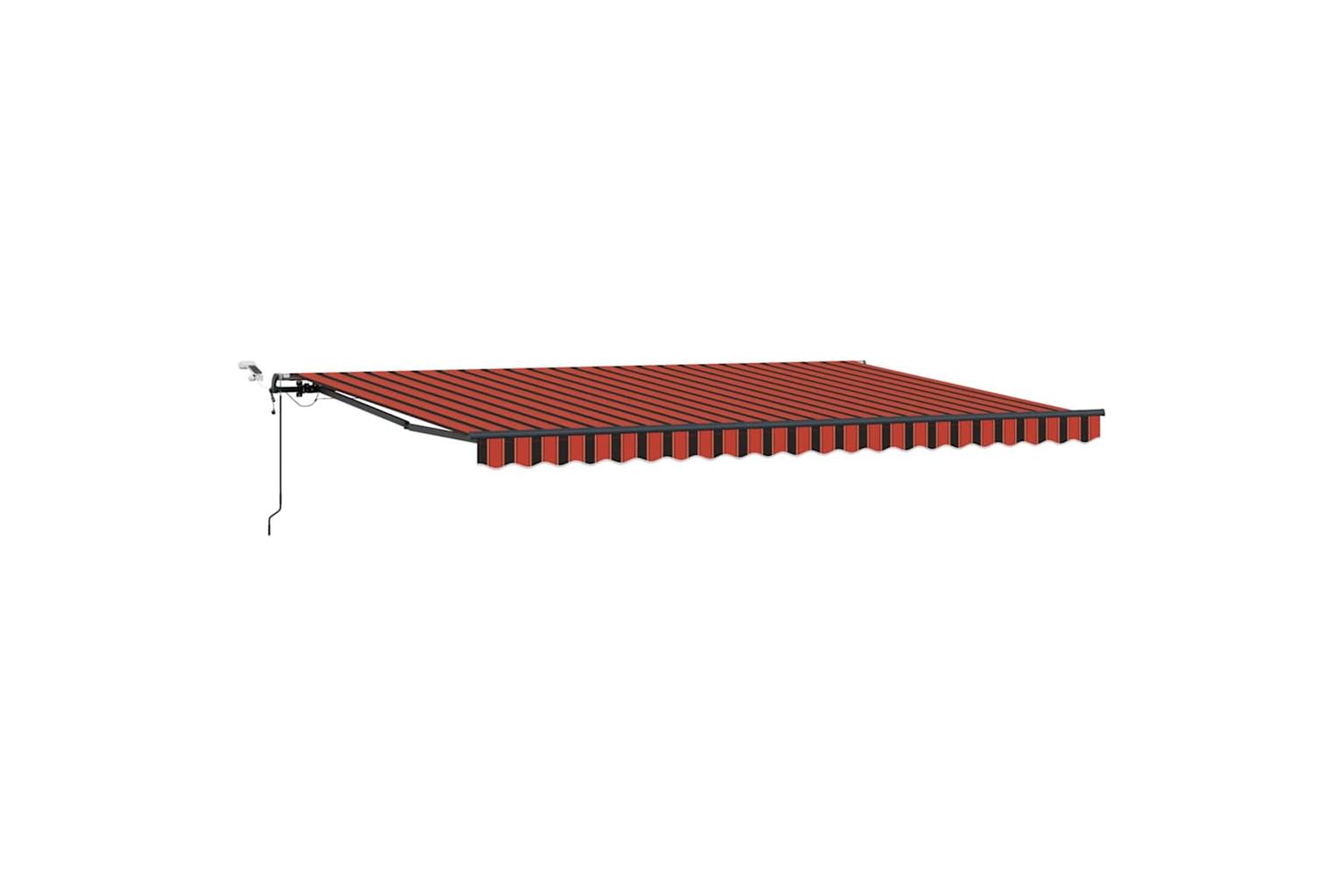 Vidaxl Retractable Awning With Orange And Brown 500 X 300 Cm Fabric