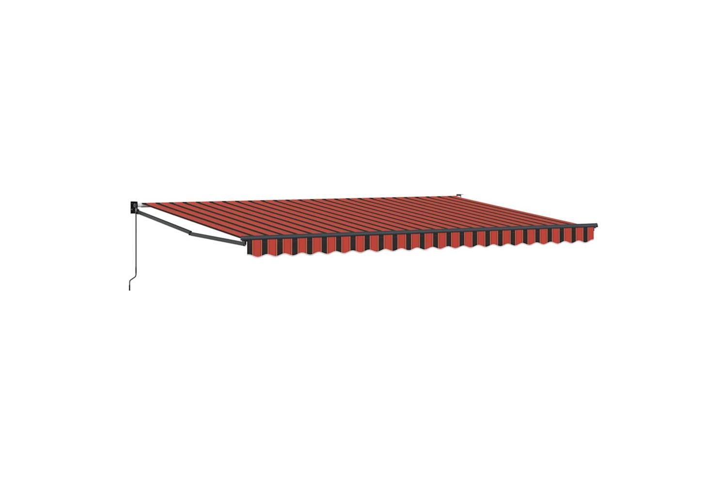 Vidaxl Retractable Awning Orange And Brown 500 X 300 Cm