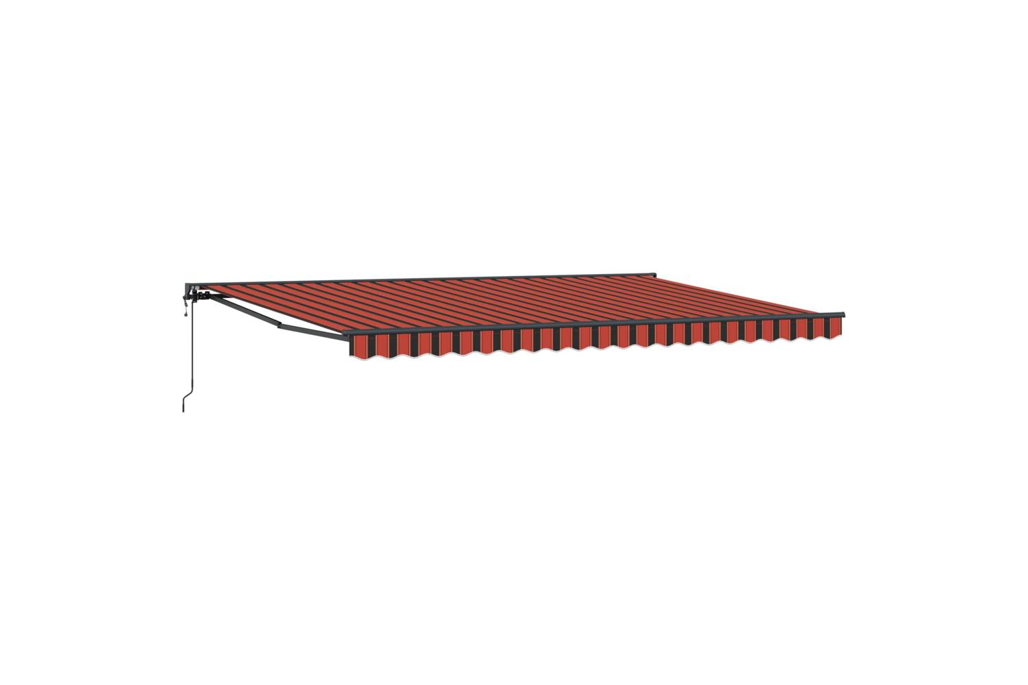 Vidaxl Retractable Awning Orange And Brown 500x300 Cm Fabric