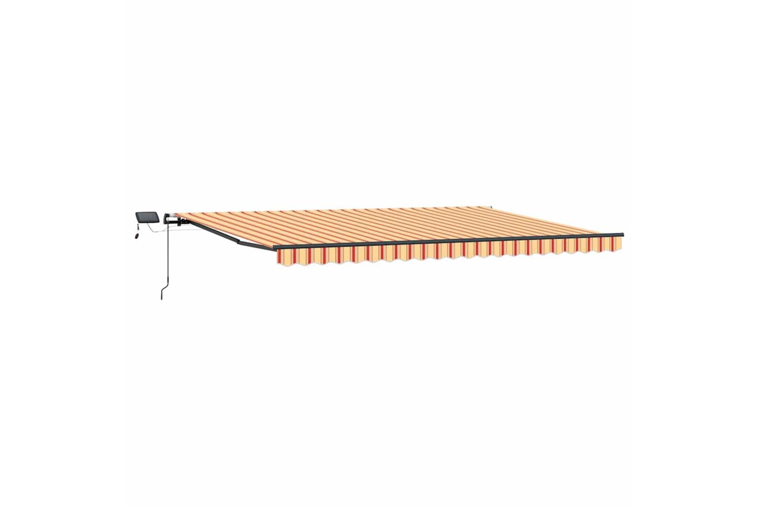 Vidaxl Retractable Awning Manual Yellow And Orange 500 X 300 Cm Fabric