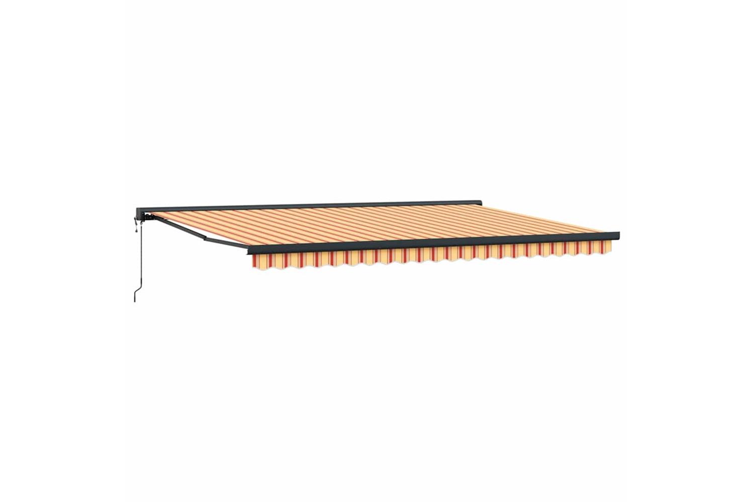 Vidaxl Retractable Awning Yellow And Orange 500 X 300 Cm Fabric Metal