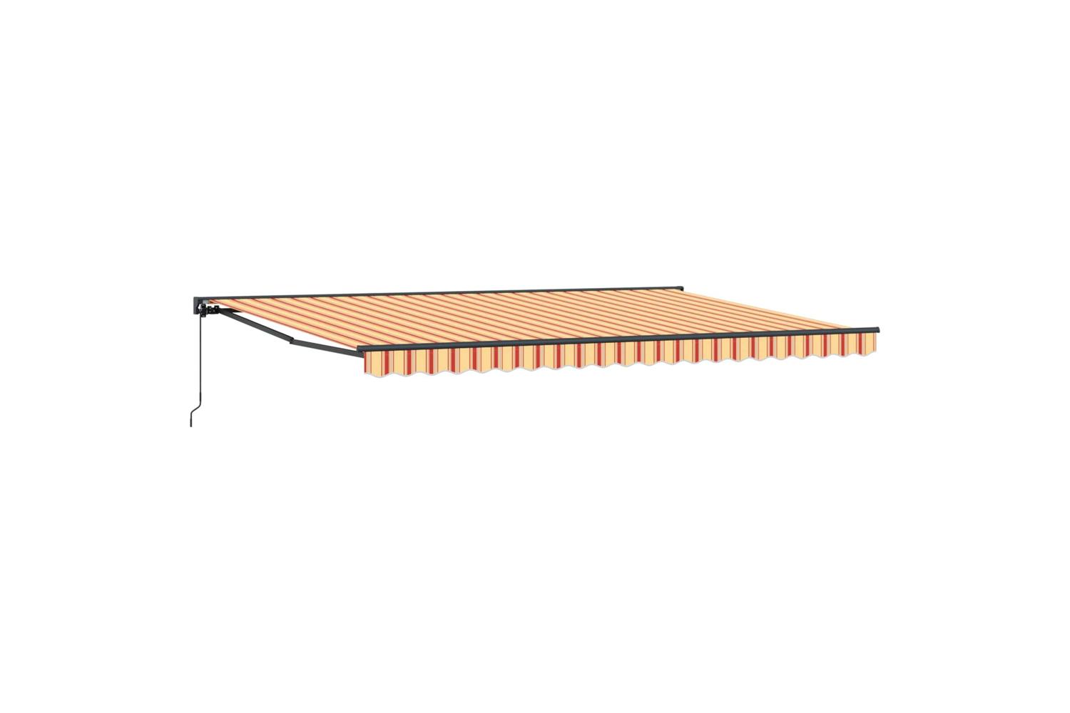 Vidaxl Retractable Awning Manual Yellow And Orange 500x300 Cm Fabric