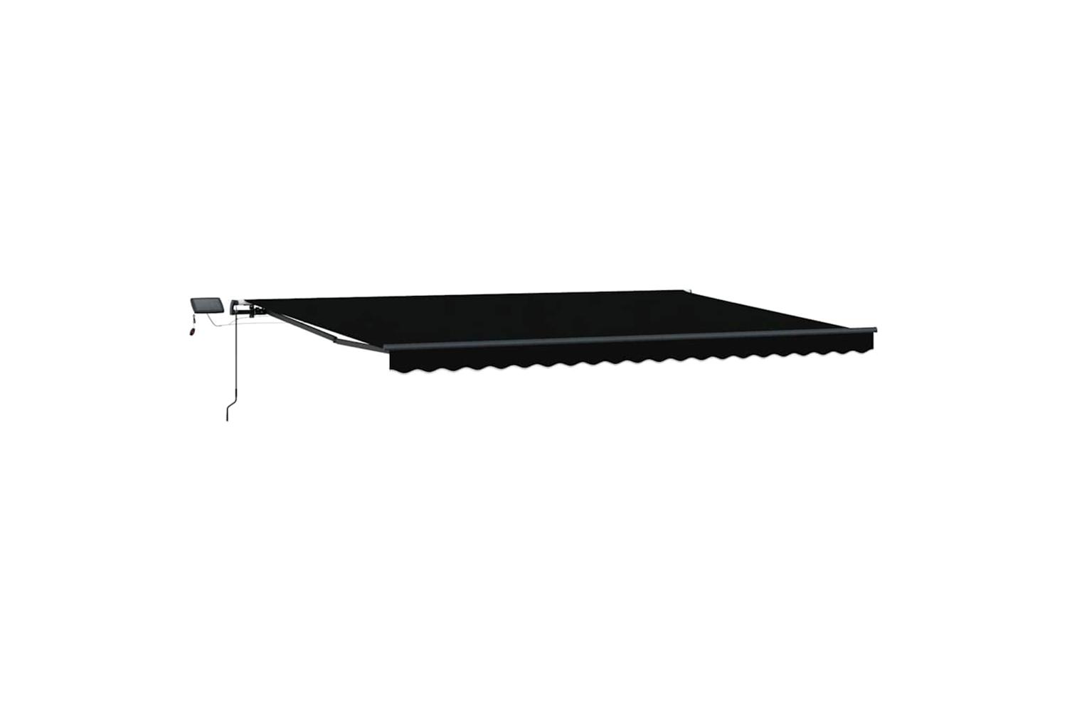 Vidaxl Retractable Awning Manual Black 500 X 300 Cm Fabric