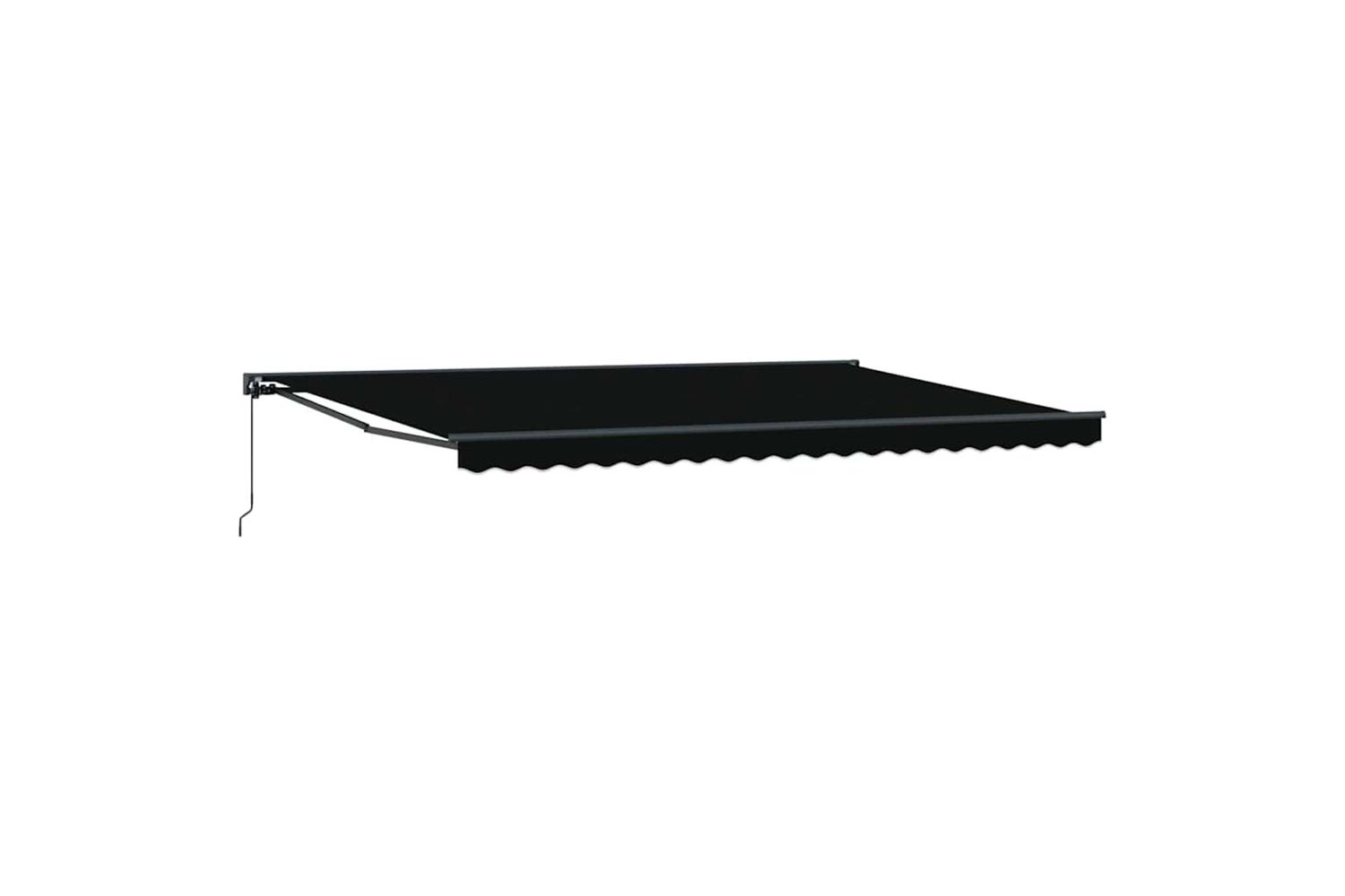 Vidaxl Retractable Awning Manual Black 500x300 Cm Fabric