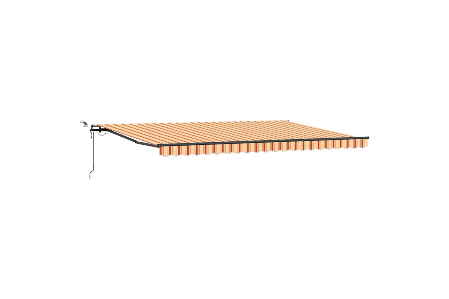 Vidaxl Retractable Awning With Yellow And Orange 500 X 350 Cm Fabric