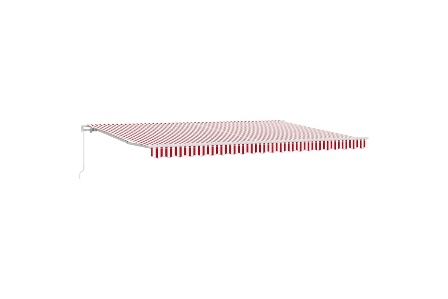 Vidaxl Retractable Awning Red And White 500 X 300 Cm Polyester Metal