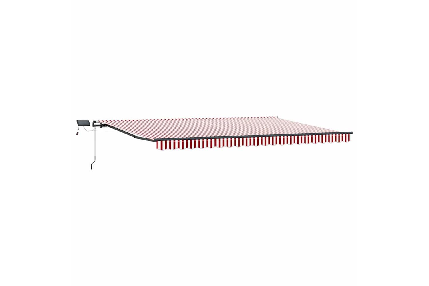 Vidaxl Retractable Awning Manual Red And White 500 X 350 Cm Fabric