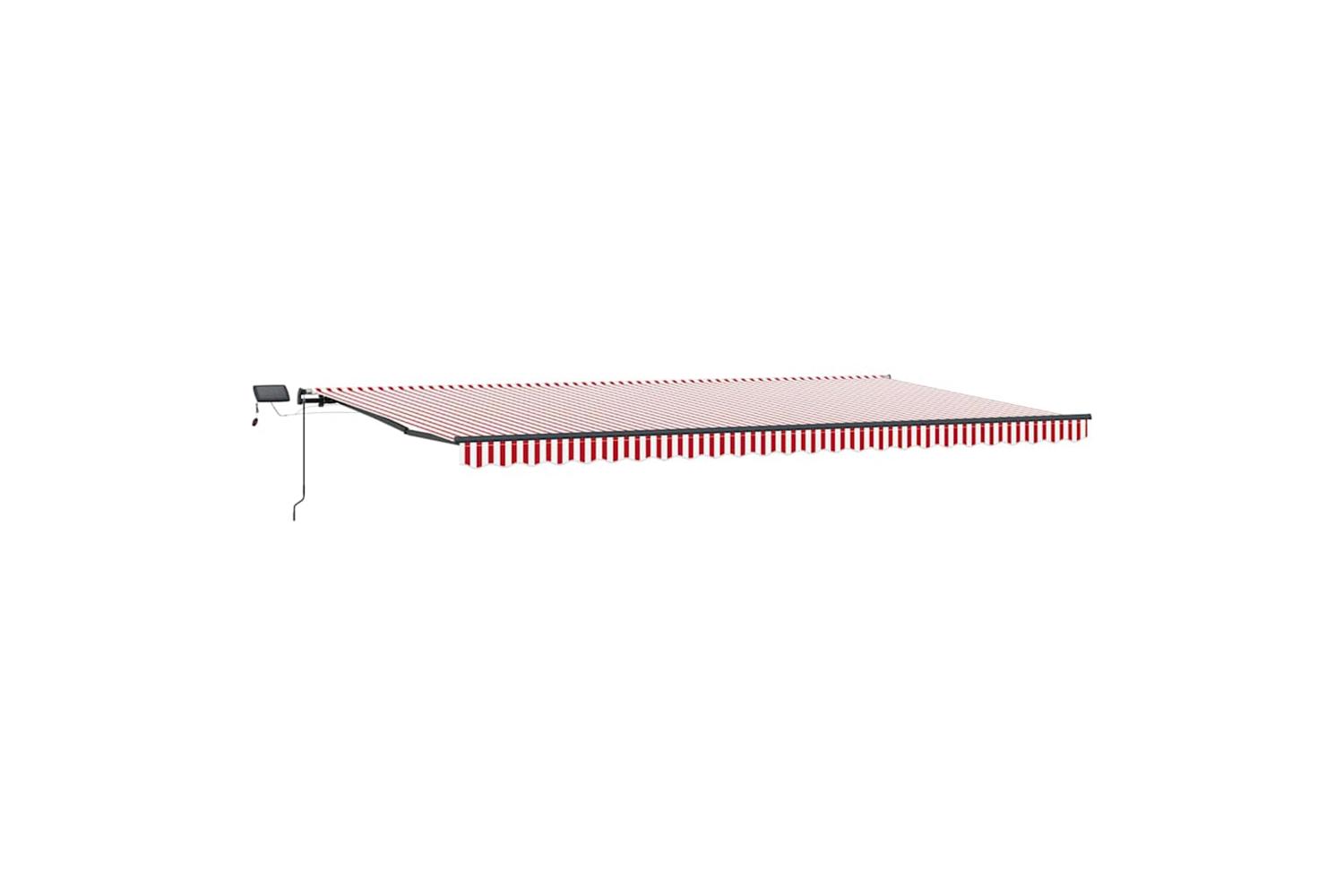Vidaxl Retractable Awning Manual Red And White 600 X 300 Cm Fabric