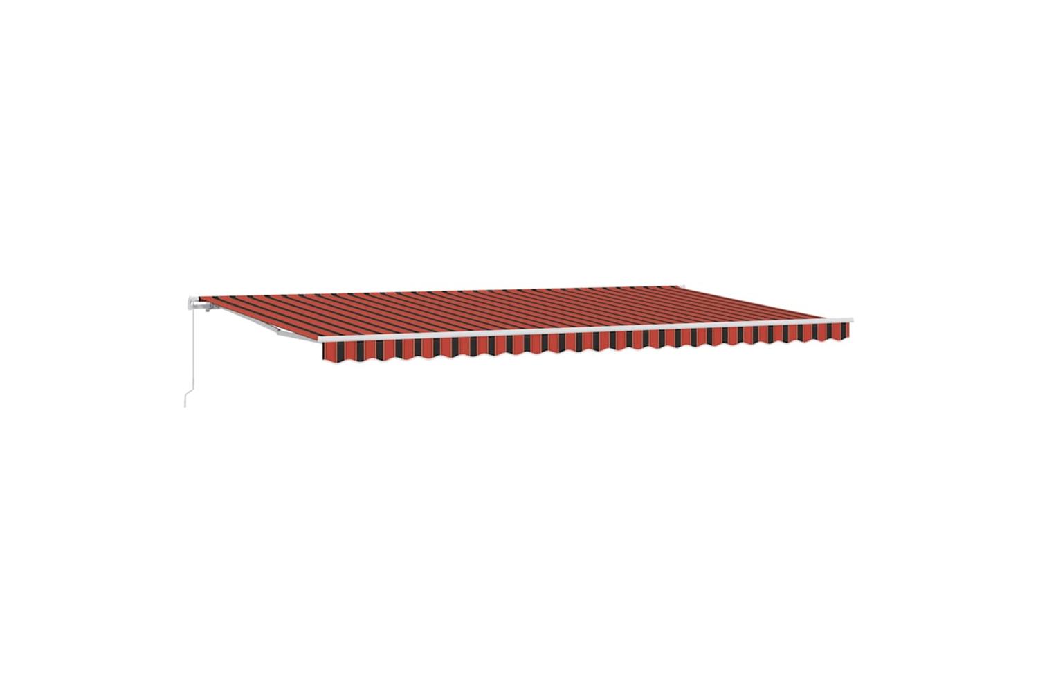 Vidaxl Retractable Awning Orange And Brown 600 X 350 Cm Fabric