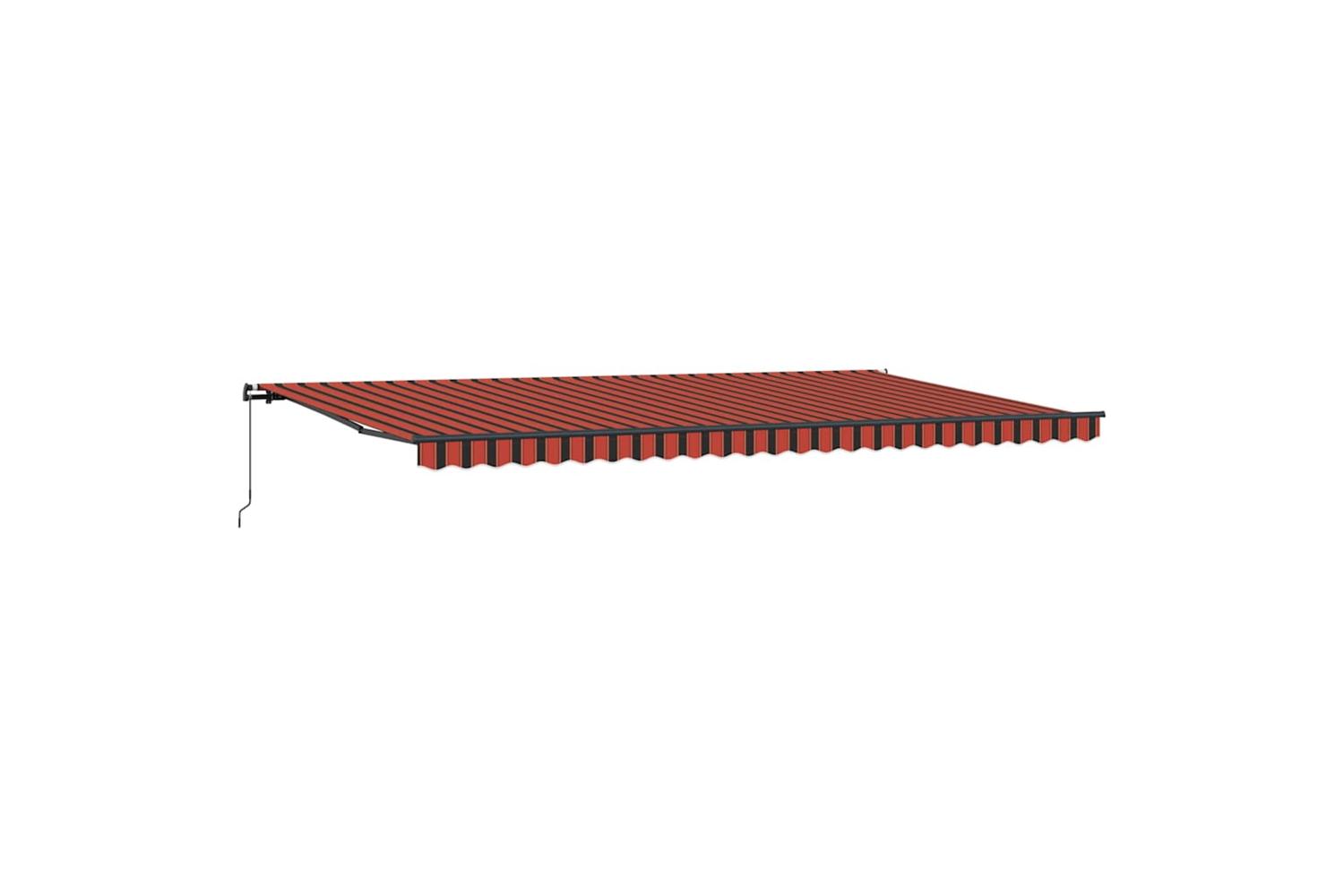 Vidaxl Retractable Awning Manual Orange And Brown 600 X 350 Cm Fabric