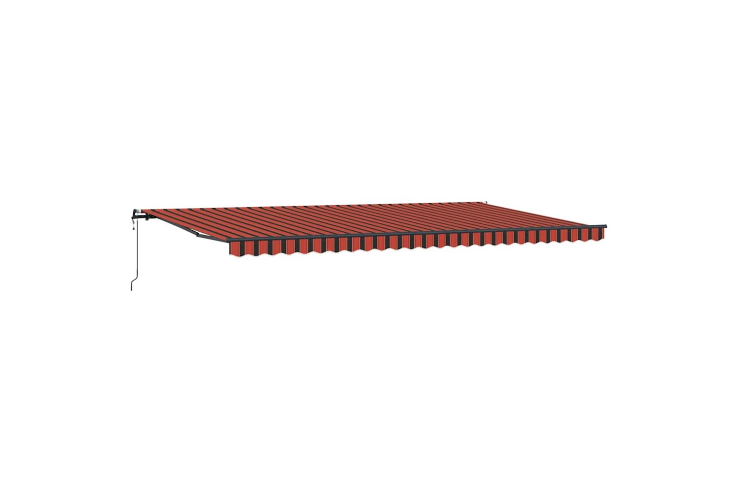 Vidaxl Retractable Awning Orange And Brown 600 X 350 Cm Fabric