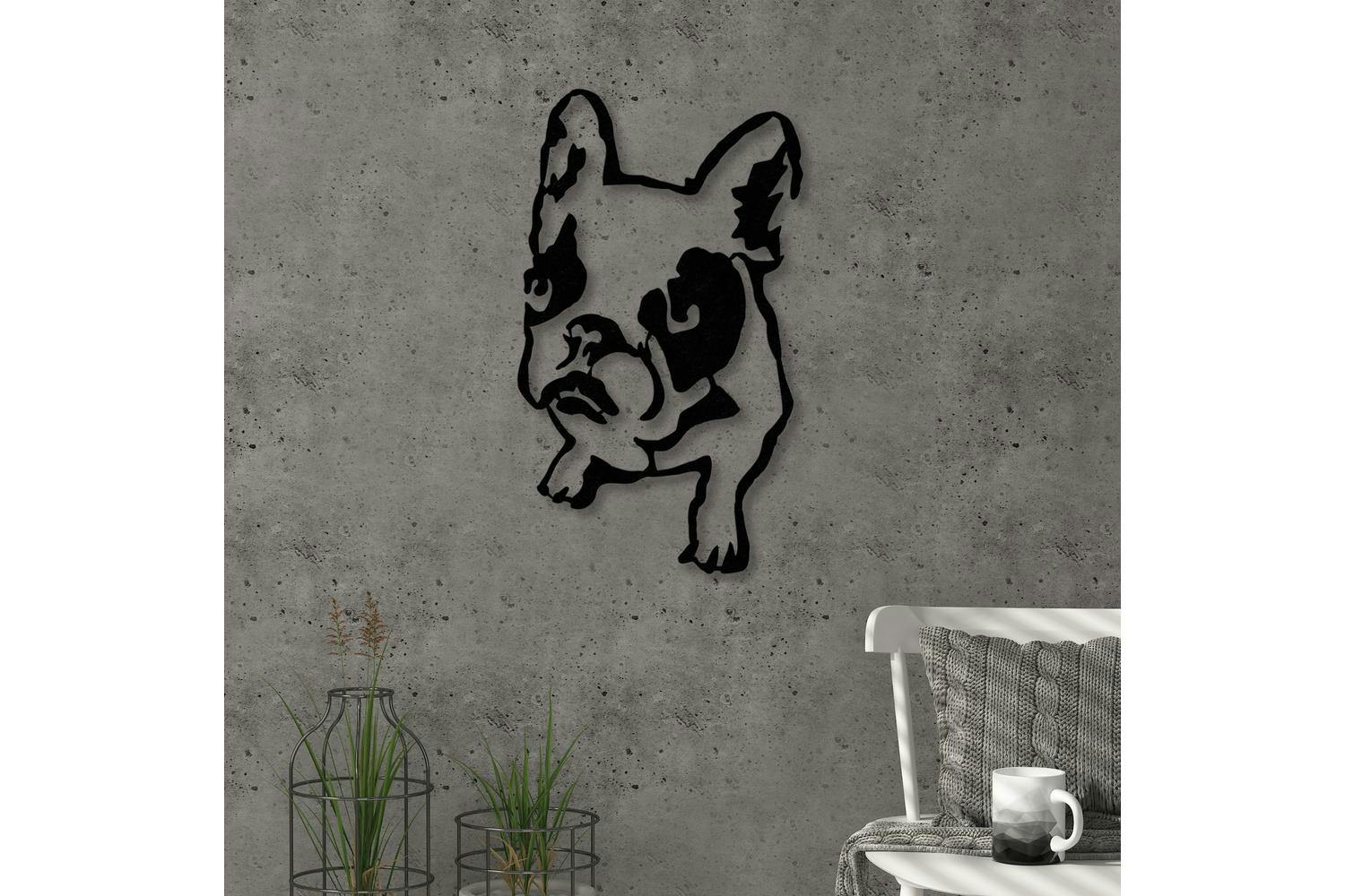 Decortie | Dogo Metal Wall Sculpture | Black | 54 x 32 cm