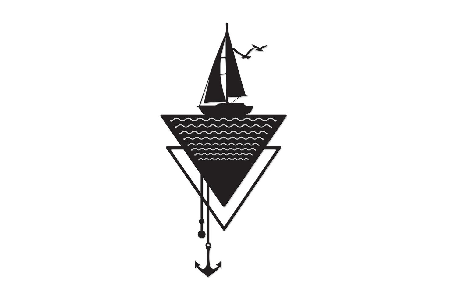 Decortie | Anchor Metal Wall Art | Black | 64 x 32cm