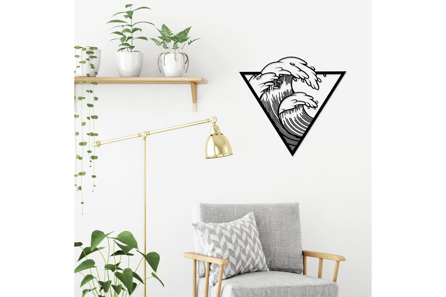 Decortie | Wave Metal Wall Art | Black | 56 x 60 cm