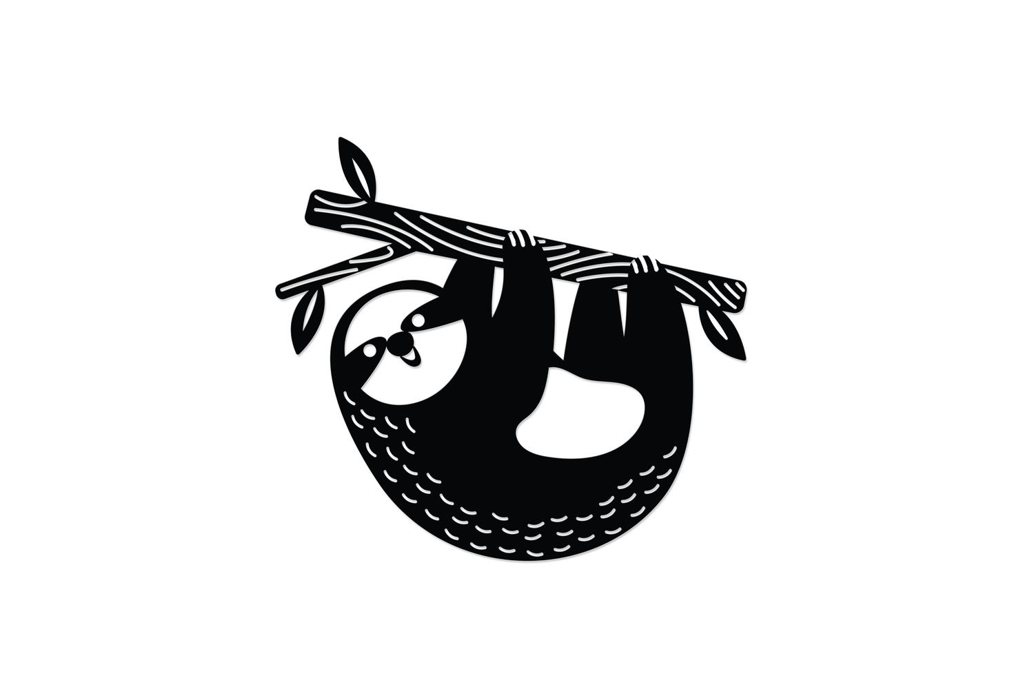 Decortie | Slothy Metal Wall Art | Black | 45 x 50 cm