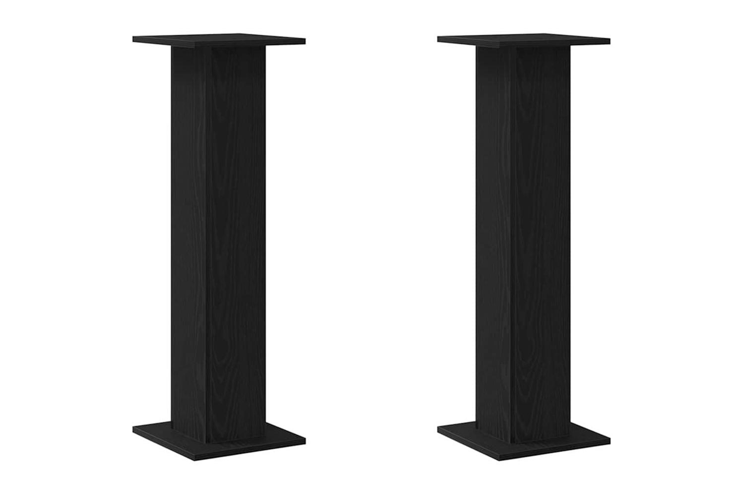 Vidaxl Plant Stand 2 Pcs Black Oak 30 X 30 X 95 Cm Engineered Wood