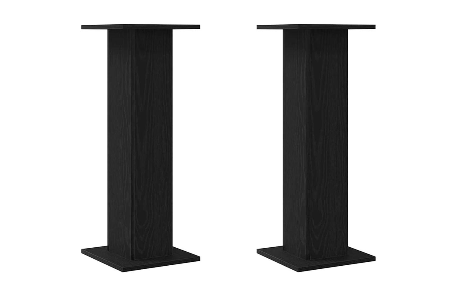 Vidaxl Plant Stand 2 Pcs Black Oak 30 X 30 X 80 Cm Engineered Wood