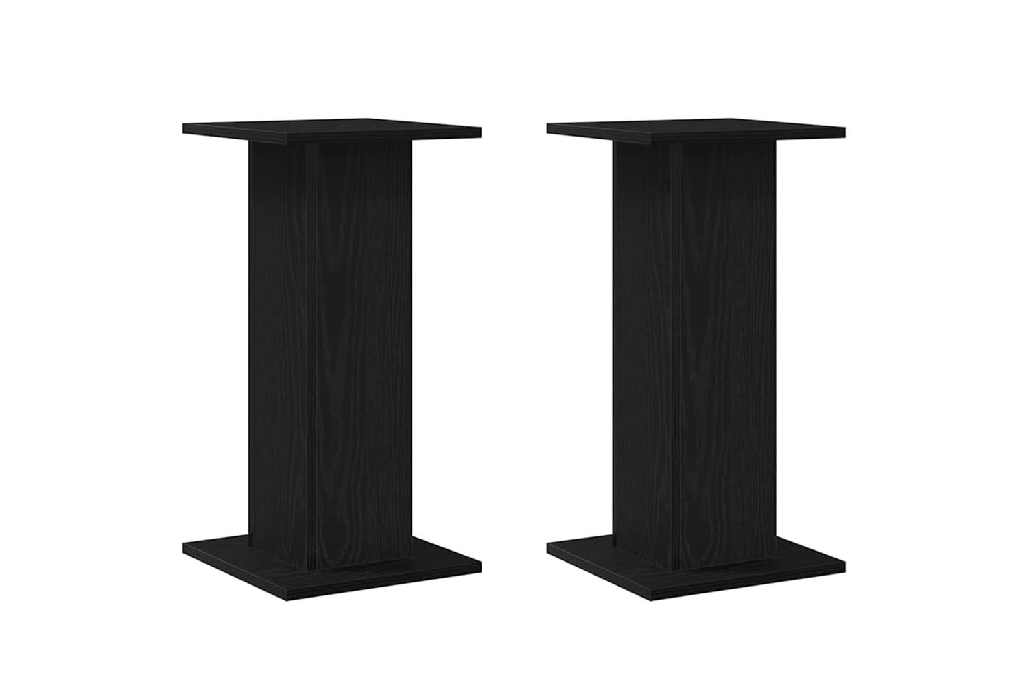 Vidaxl Plant Stand 2 Pcs Black Oak 30 X 30 X 60 Cm Engineered Wood