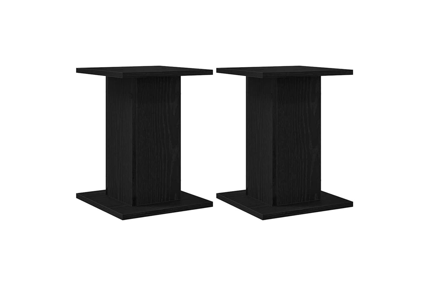 Vidaxl Plant Stand 2 Pcs Black Oak 30 X 30 X 40 Cm Engineered Wood