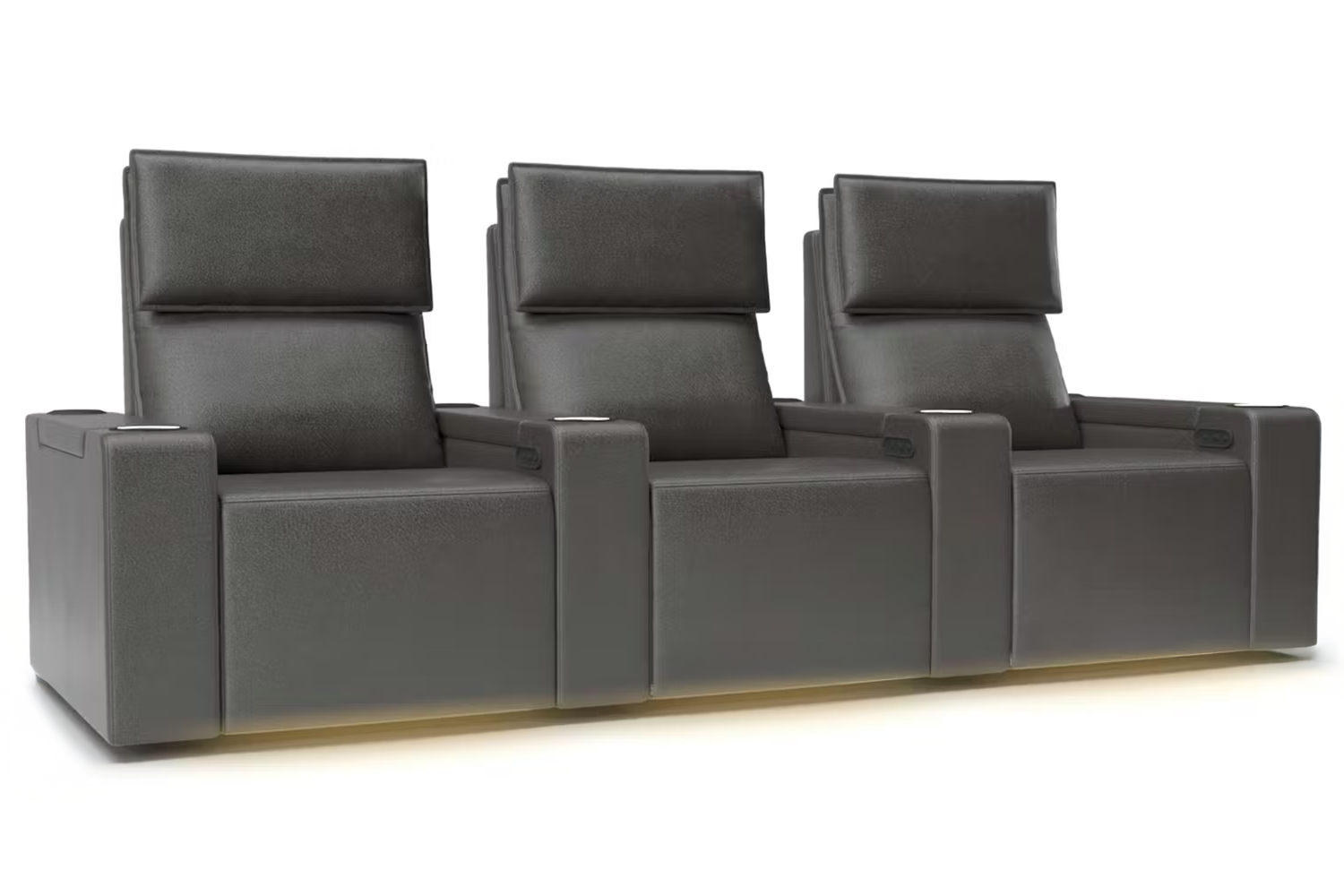 Stella Home Theater Seating | Power Recliner | Set of 3 | Gunmetal