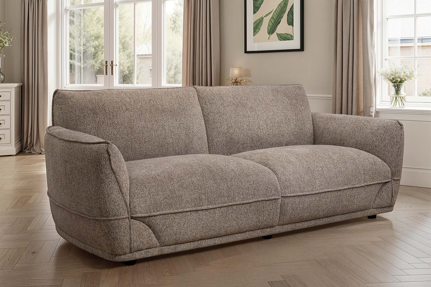 Inga 3 Seater Sofa | Fabric | Mink