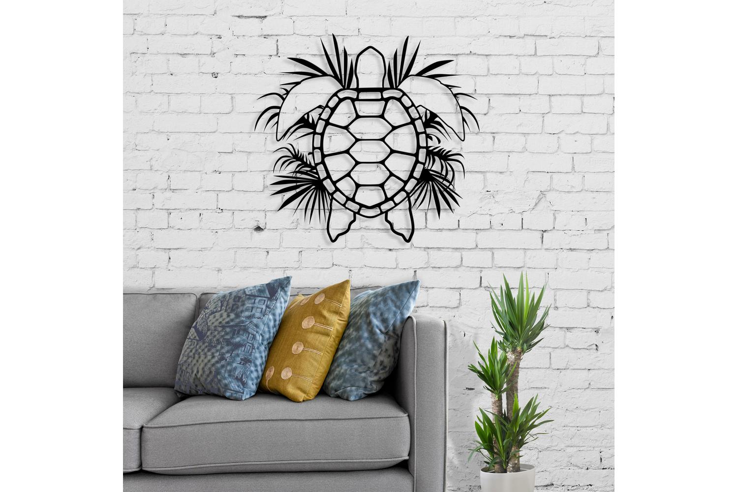 Decortie | Caretta Metal Wall Art Sculpture | Black | 47 x 50 cm