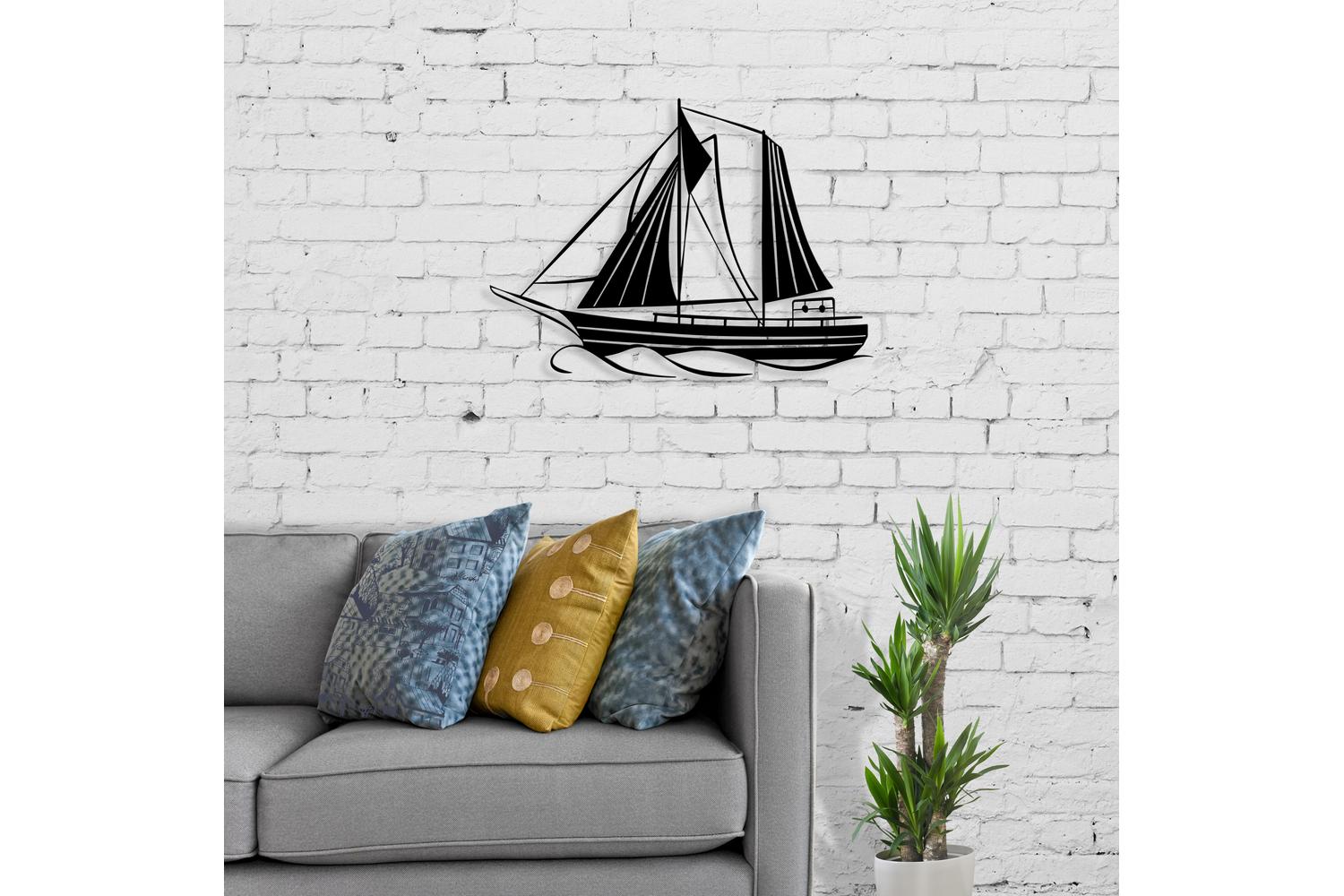 Decortie | Sail Metal Wall Art | Black | 40 x 55 cm