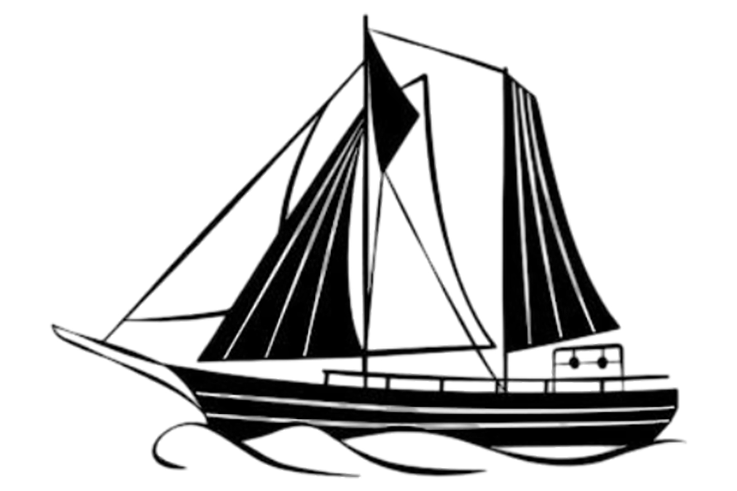 Decortie | Sail Metal Wall Art | Black | 40 x 55 cm